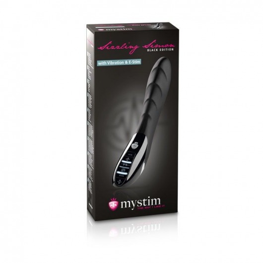Вибратор с электростимуляцией Sizzling Simon Black Edition - 27 см. - MyStim - купить с доставкой в Ижевске