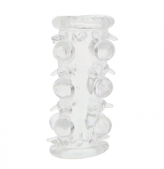 Прозрачная насадка на пенис с шипами и бугорками JELLY JOY LUST CLUSTER CLEAR - Dream Toys - в Ижевске купить с доставкой