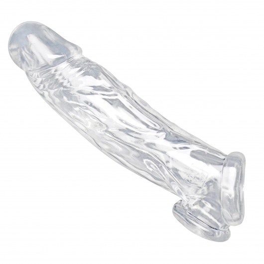 Прозрачная насадка для увеличения члена Realistic Clear Penis Enhancer and Ball Stretcher - 20,3 см. - XR Brands - в Ижевске купить с доставкой