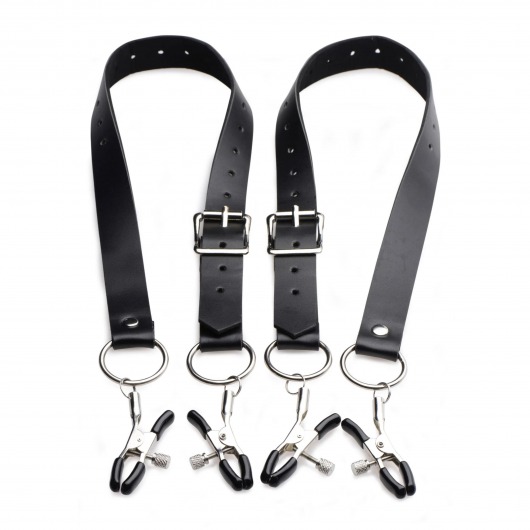 Ремни с зажимами для половых губ Spread Labia Spreader Straps with Clamps - XR Brands - купить с доставкой в Ижевске