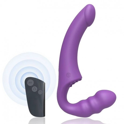 Фиолетовый безремневой страпон Straples Strap-On Dildo - Erokay - купить с доставкой в Ижевске