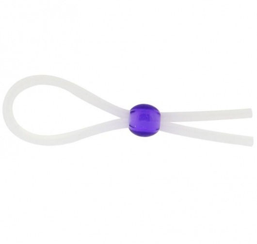 Прозрачное лассо с фиолетовой бусиной SILICONE COCK RING WITH BEAD LAVENDER - NMC - в Ижевске купить с доставкой