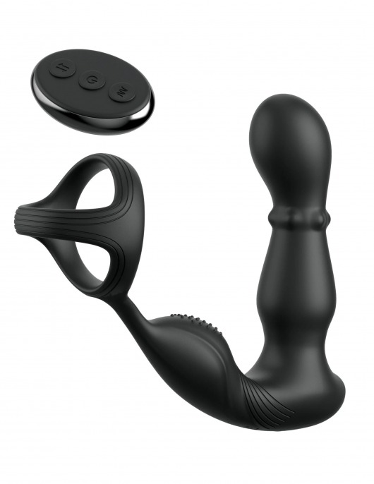 Черный вибростимулятор простаты с кольцом Ass-gasm Slide   Glide - Pipedream - в Ижевске купить с доставкой