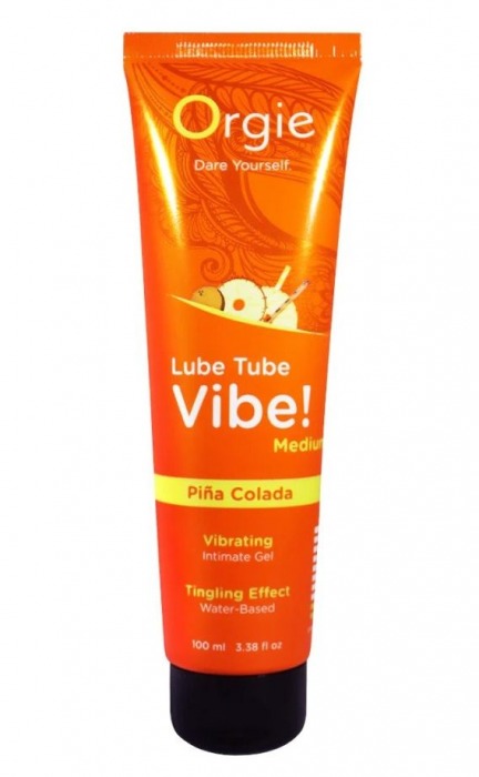 Гель с эффектом вибрации Lube Tube Vibe Medium Pina Colada - 100 мл. - ORGIE - купить с доставкой в Ижевске