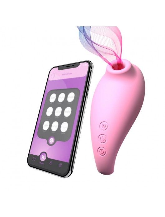 Розовый вакуумный стимулятор клитора Revelation + APP - Adrien Lastic