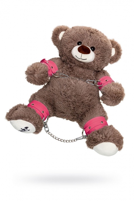 Бондажный набор: бурый мишка с розовыми оковами и наручниками - Pecado - купить с доставкой в Ижевске