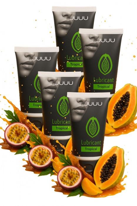 Набор из 5 съедобных лубрикантов JUJU со вкусом тропических фруктов - JuJu - купить с доставкой в Ижевске