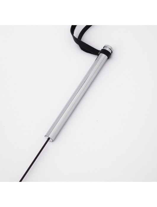 Стек с широким черным кожаным наконечником и металлической ручкой - 67 см. - Crazy Handmade - купить с доставкой в Ижевске