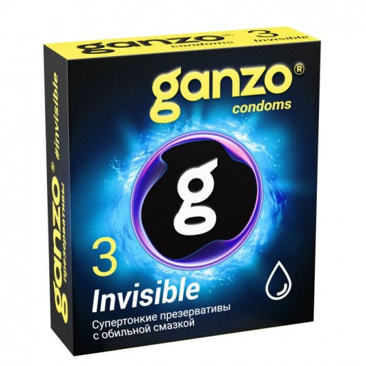 Супертонкие презервативы Ganzo Invisible - 3 шт. - Ganzo - купить с доставкой в Ижевске