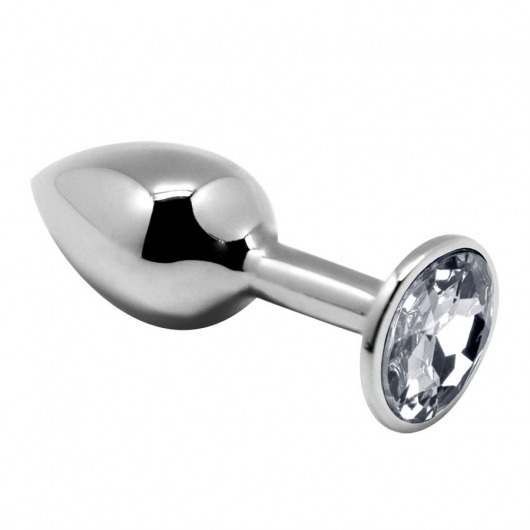 Серебристая анальная втулка с прозрачным кристаллом Mini Metal Butt Plug Size L - 9 см. - Adrien Lastic в Ижевске Серебристая анальная втулка с прозрачным кристаллом Mini Metal Butt Plug Size L - 9 см. - Adrien Lastic