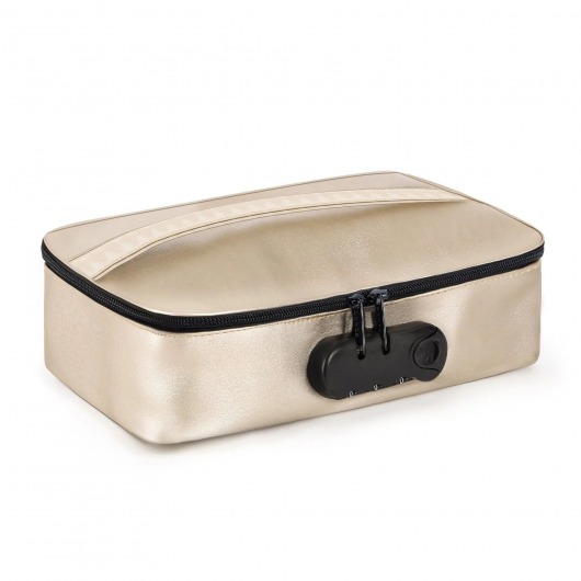 Золотистая сумочка для хранения игрушек Discreet Box - Dorcel - купить с доставкой в Ижевске