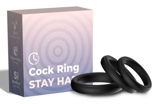 Набор из 3 черных эрекционных колец Stay Hard - Boys of Toys - в Ижевске купить с доставкой