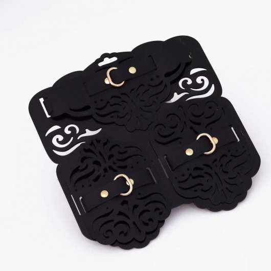 Фигурный набор для БДСМ-игр с узорами и золотистой фурнитурой - Crazy Handmade - купить с доставкой в Ижевске