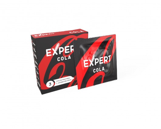Презервативы с ароматом колы Expert Cola - 3 шт. - Expert - купить с доставкой в Ижевске