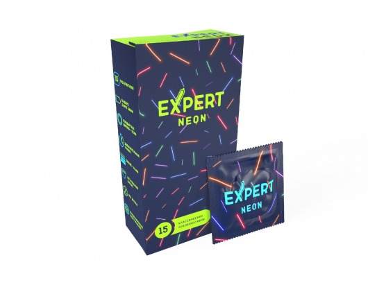 Светящиеся в темноте презервативы Expert Neon - 15 шт. - Expert - купить с доставкой в Ижевске