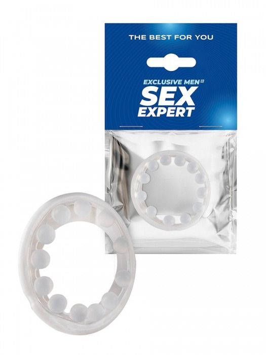 Эрекционное кольцо со стимулирующими шариками на поверхности - Sex Expert - в Ижевске купить с доставкой