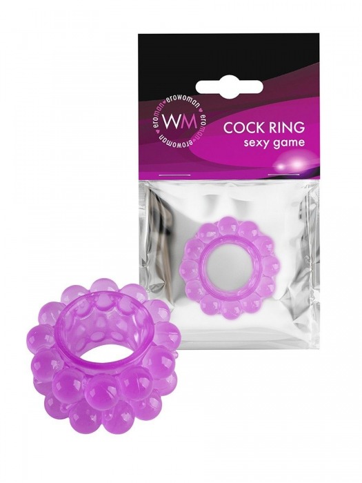 Лиловое эрекционное кольцо с 2 рядами стимулирующих шариков - Erowoman-Eroman - в Ижевске купить с доставкой