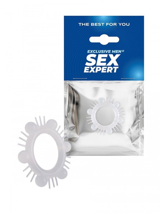 Эластичное эрекционное кольцо с шипиками и шариками - Sex Expert - в Ижевске купить с доставкой