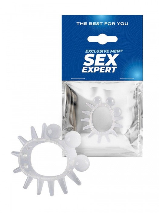 Эластичное эрекционное кольцо с шариками и лучами - Sex Expert - в Ижевске купить с доставкой