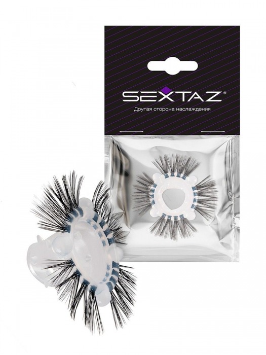 Эластичное эрекционное кольцо с черными «ресничками» - Sextaz - в Ижевске купить с доставкой