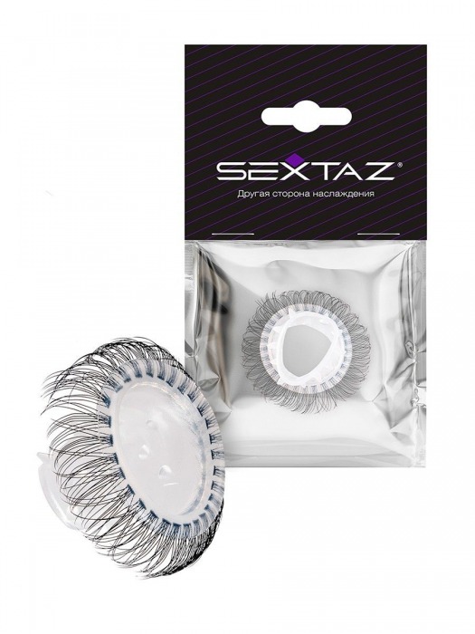Эластичное эрекционное кольцо с длинными черными «ресничками» - Sextaz - в Ижевске купить с доставкой