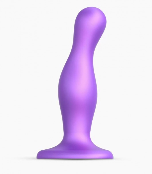Фиолетовая насадка Strap-On-Me Dildo Plug Curvy size M - Strap-on-me - купить с доставкой в Ижевске