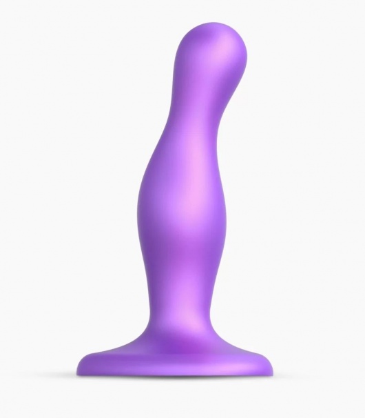 Фиолетовая насадка Strap-On-Me Dildo Plug Curvy size S - Strap-on-me - купить с доставкой в Ижевске