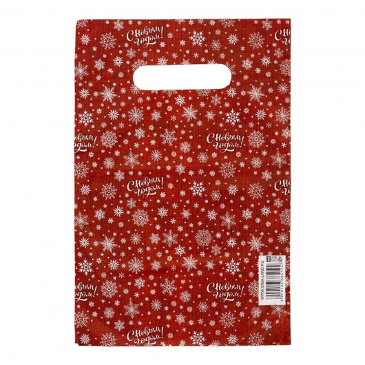 Красный подарочный новогодний пакет с вырубной ручкой (20х30 см) - Сима-Ленд - купить с доставкой в Ижевске