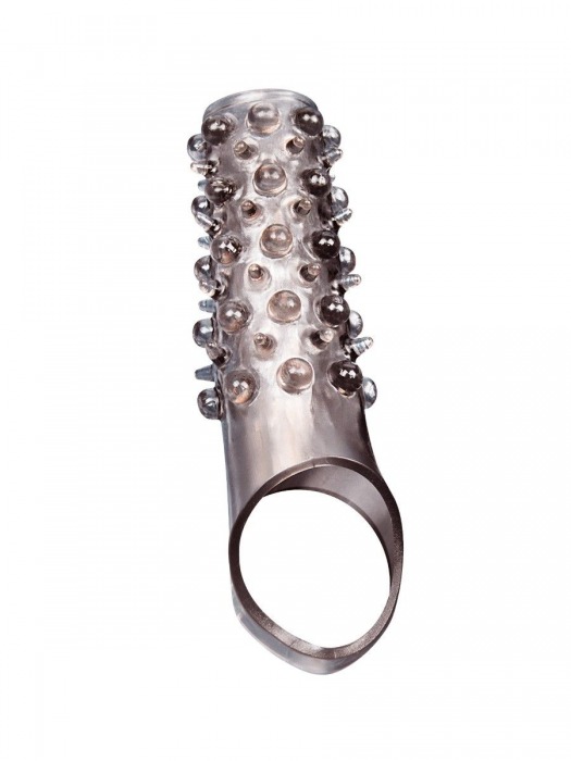 Дымчатая насадка на пенис с шипами и выпуклостями - 12 см. - Sex Expert - в Ижевске купить с доставкой