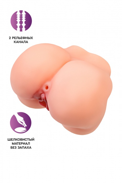 Реалистичный мастурбатор в форме попки с 2 любовными входами - No Name - в Ижевске купить с доставкой