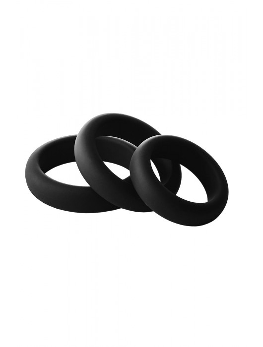 Набор из 3 черных эрекционных колец Smooth Silicone Cockring Pack - Dream Toys - в Ижевске купить с доставкой