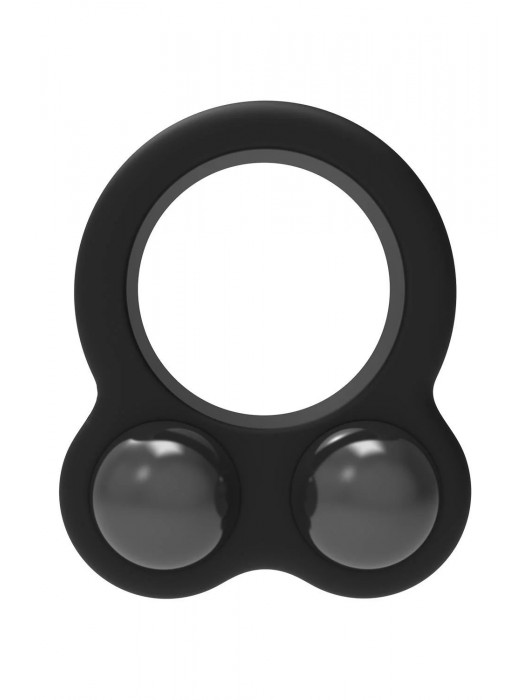 Черное эрекционное кольцо с утяжелителями Cockring Dual Weight - Dream Toys - в Ижевске купить с доставкой