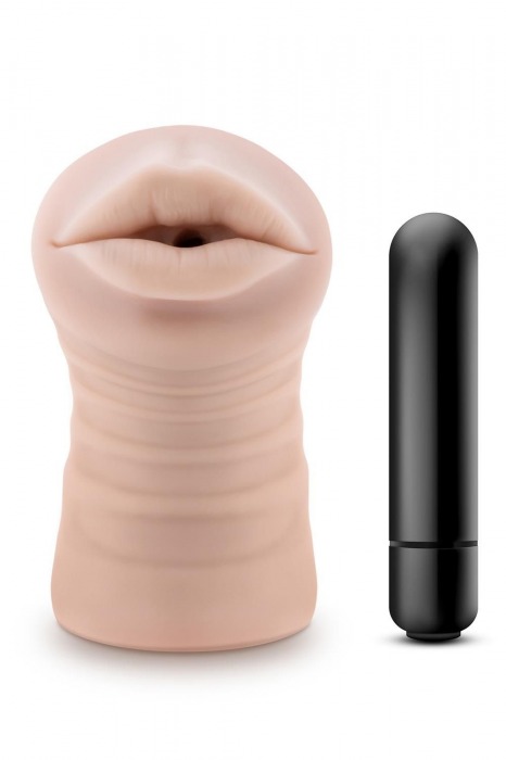 Телесный мастурбатор-ротик Nicole Vibrating Masturbator - Blush Novelties - в Ижевске купить с доставкой