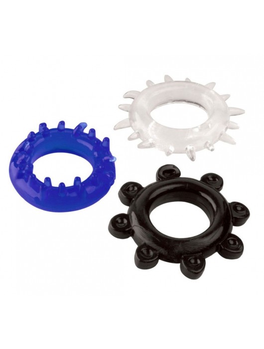 Набор из 3 эрекционных колец разного цвета и рельефа - Boys of Toys - в Ижевске купить с доставкой