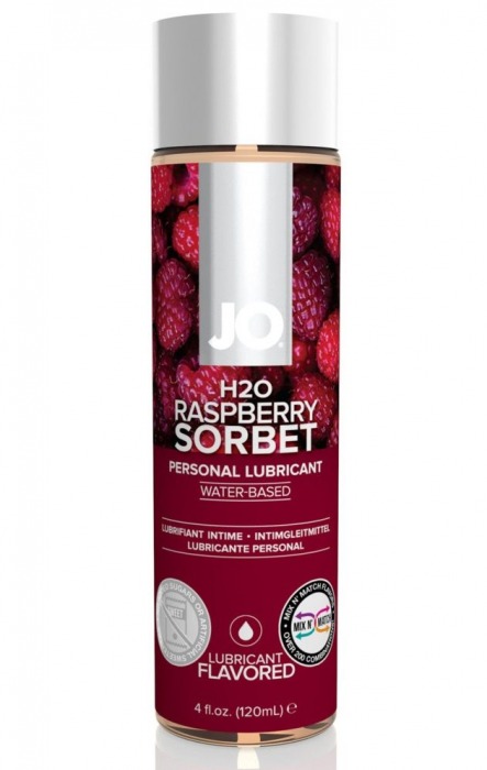 Лубрикант на водной основе с ароматом малины JO Flavored Raspberry Sorbet - 120 мл. - System JO - купить с доставкой в Ижевске