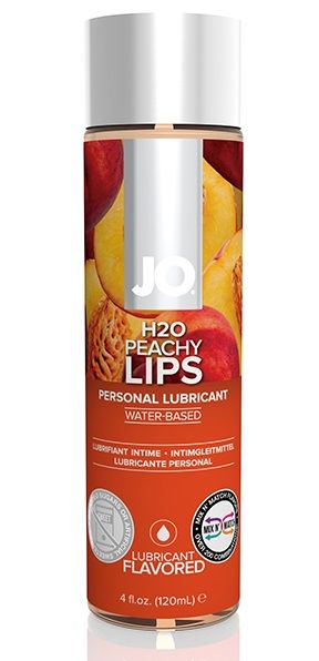 Лубрикант на водной основе с ароматом персика JO Flavored Peachy Lips - 120 мл. - System JO - купить с доставкой в Ижевске