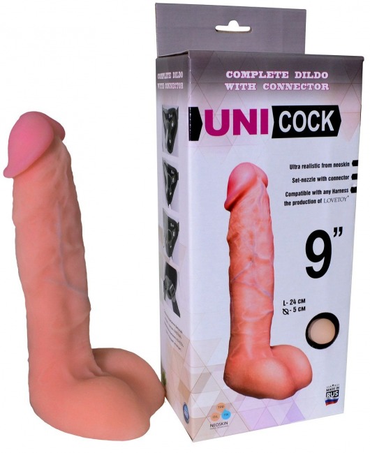 Фаллическая насадка Харнесс UNICOCK 9  - 24 см. - LOVETOY (А-Полимер) - купить с доставкой в Ижевске