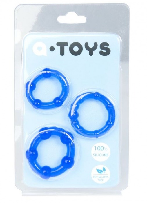 Набор из 3 синих эрекционных колец A-toys - A-toys - в Ижевске купить с доставкой