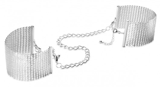 Серебристые наручники-браслеты Desir Metallique Handcuffs - Bijoux Indiscrets - купить с доставкой в Ижевске