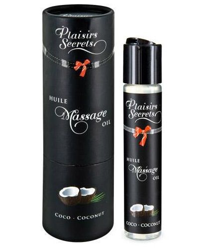 Массажное масло с ароматом кокоса Huile de Massage Gourmande Coco - 59 мл. - Plaisir Secret - купить с доставкой в Ижевске
