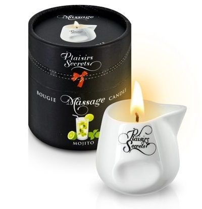 Массажная свеча с ароматом мохито Bougie de Massage Mojito - 80 мл. - Plaisir Secret - купить с доставкой в Ижевске