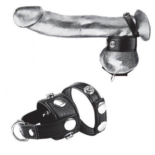 Утяжка для мошонки и пениса Cock Ring With 1  Ball Stretcher And Optional Weight Ring - BlueLine - купить с доставкой в Ижевске