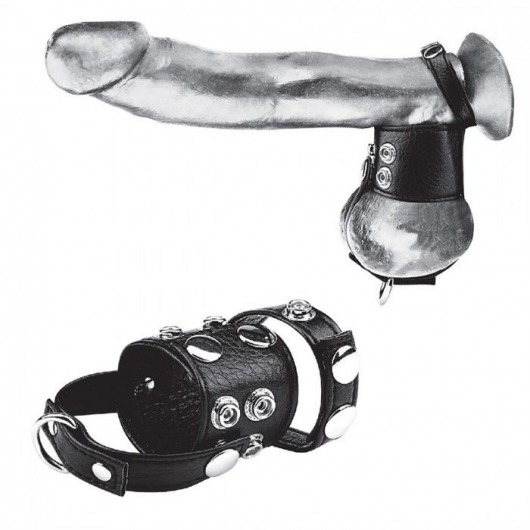 Утяжка на пенис и мошонку Cock Ring With 1.5  Ball Stretcher And Optional Weight Ring - BlueLine - купить с доставкой в Ижевске