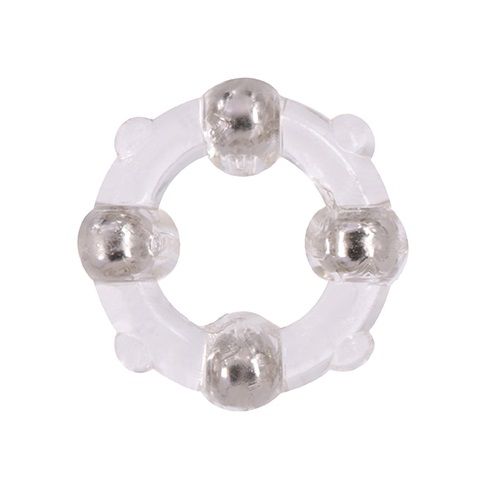 Эрекционное кольцо с 4 бусинами MENZSTUFF STUD RING CLEAR - Dream Toys - в Ижевске купить с доставкой