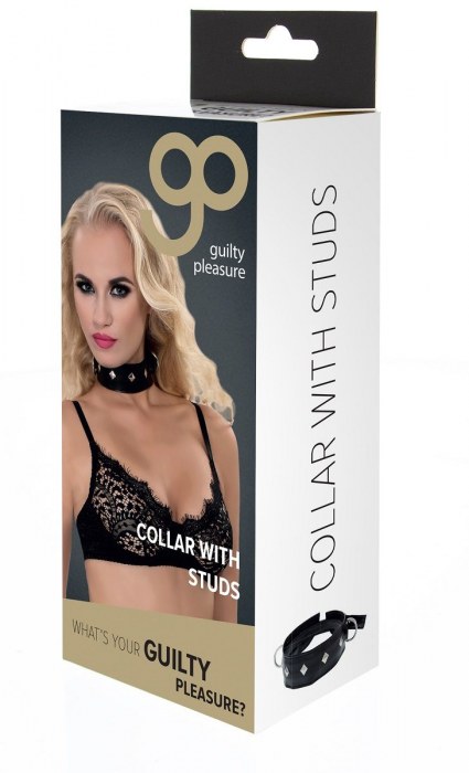 Полиуретановый ошейник с пуклями и D-кольцами Collar with Studs - Blush Novelties - купить с доставкой в Ижевске