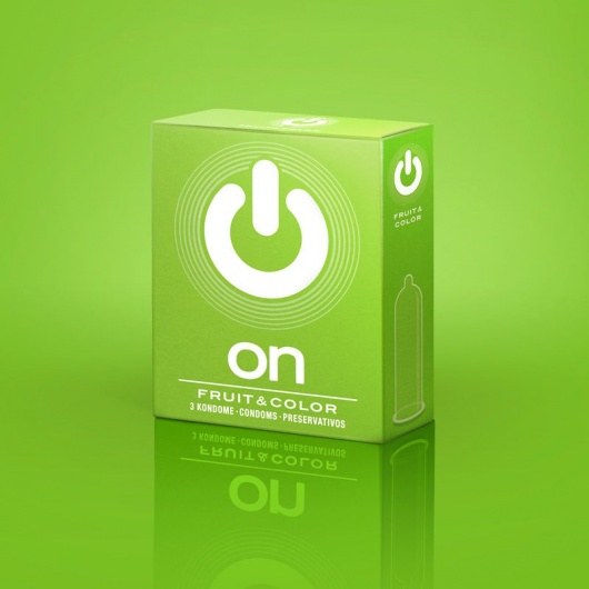 Цветные ароматизированные презервативы ON) Fruit   Color - 3 шт. - ON) - купить с доставкой в Ижевске