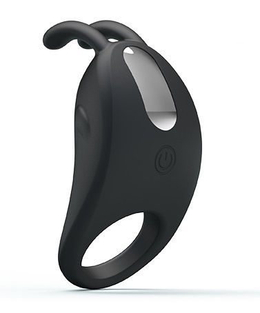 Чёрное эрекционное кольцо с вибрацией Rabbit Vibrator - Baile - в Ижевске купить с доставкой