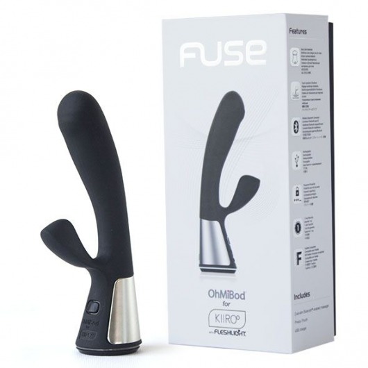 Чёрный интерактивный вибратор Kiiroo Ohmibod Fuse - 18 см. - Kiiroo