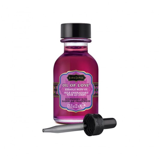 Масло для ласк с ароматом малины Oil of Love Raspberry Kiss - 22 мл. - Kama Sutra - купить с доставкой в Ижевске
