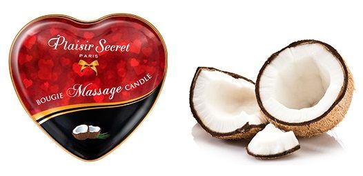 Массажная свеча с ароматом кокоса Bougie Massage Candle - 35 мл. - Plaisir Secret - купить с доставкой в Ижевске